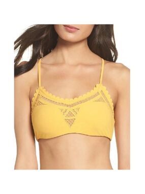 Red Carter Embroidered Bikini Top